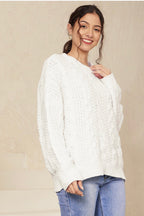 Cable Knit Jumper - White