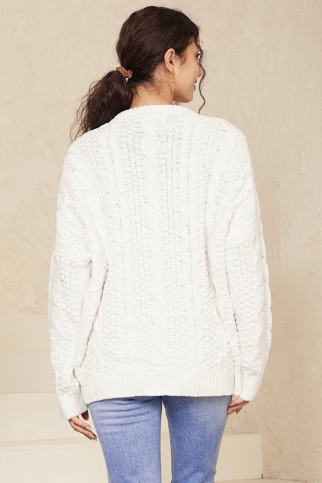 Cable Knit Jumper - White