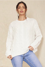 Cable Knit Jumper - White