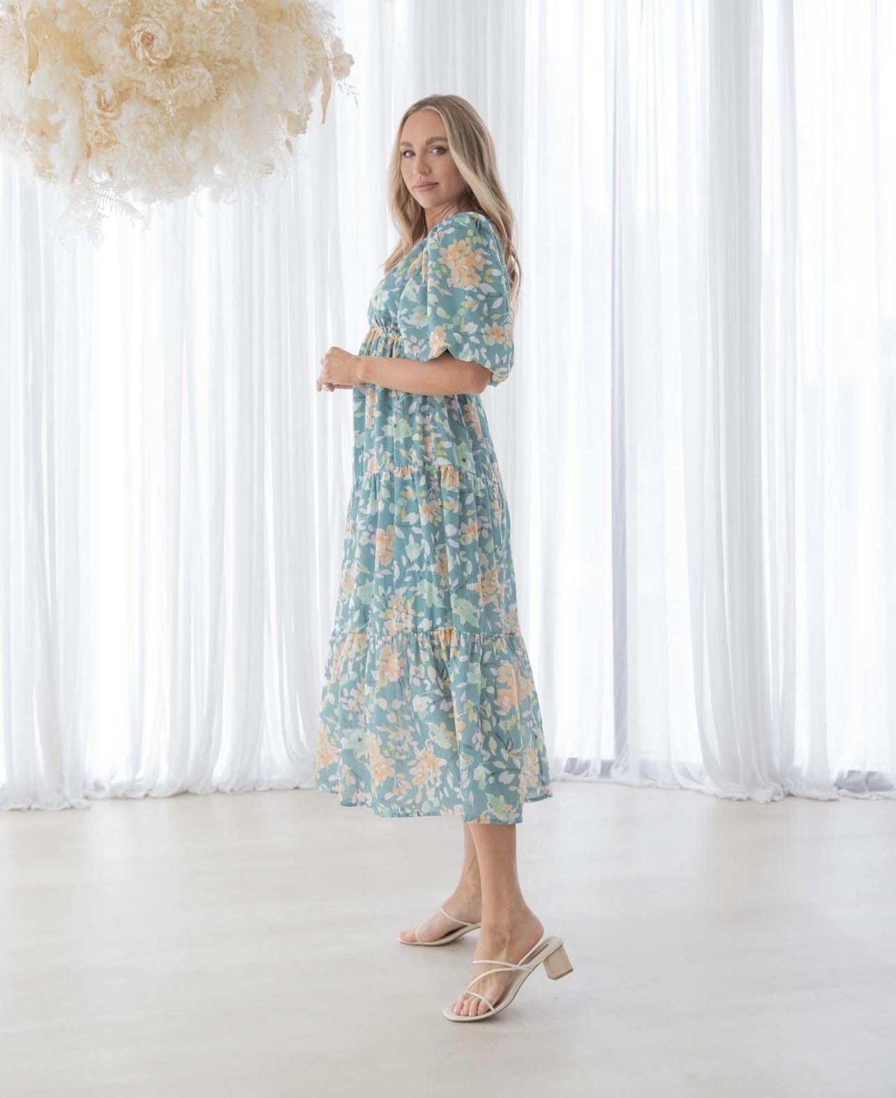 Ebby and I Jade Floral Maxi Dress