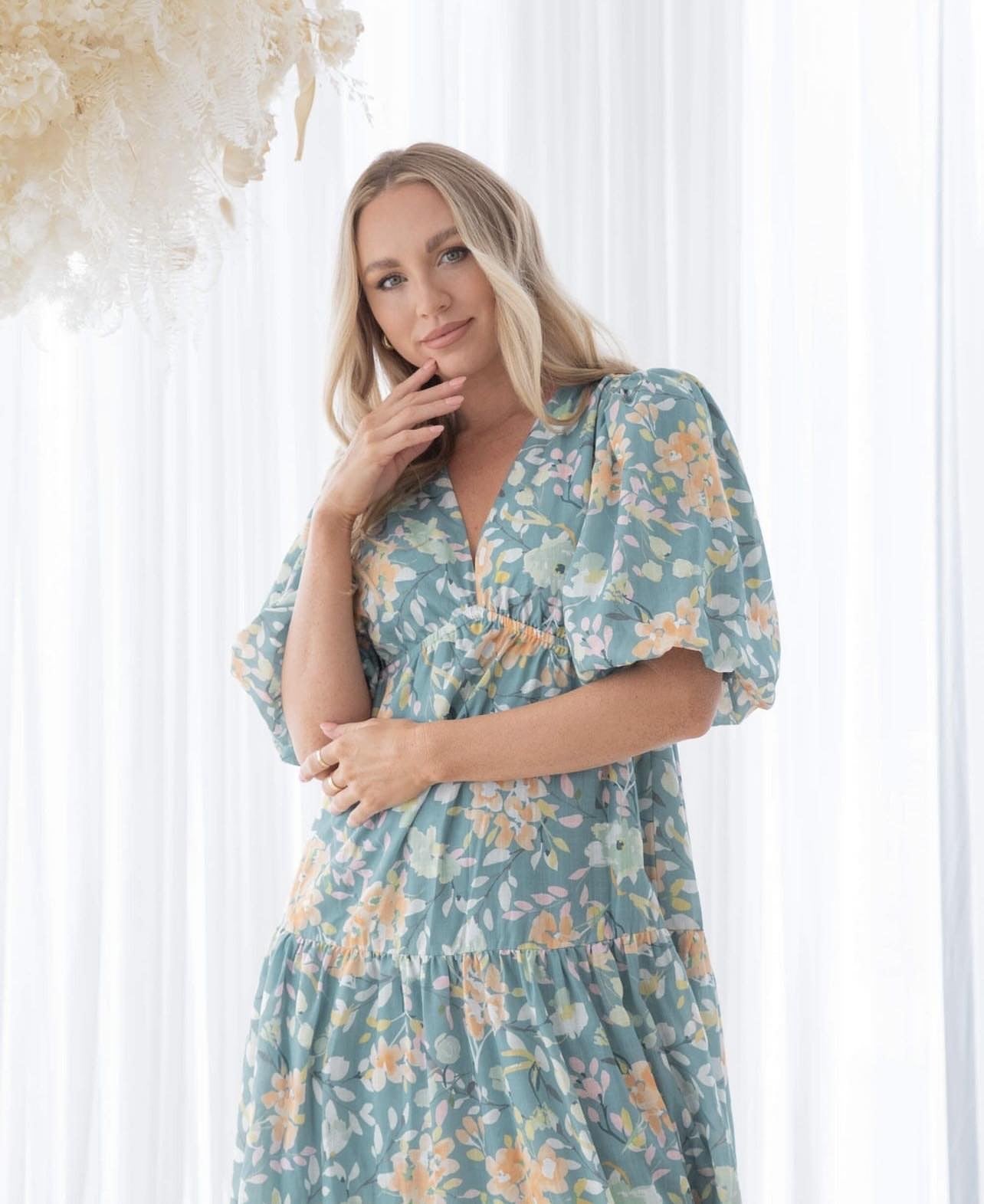 Ebby and I Jade Floral Maxi Dress