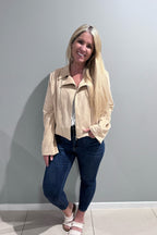 Jaase Suede Mushroom Jacket