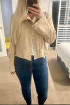 Jaase Suede Mushroom Jacket
