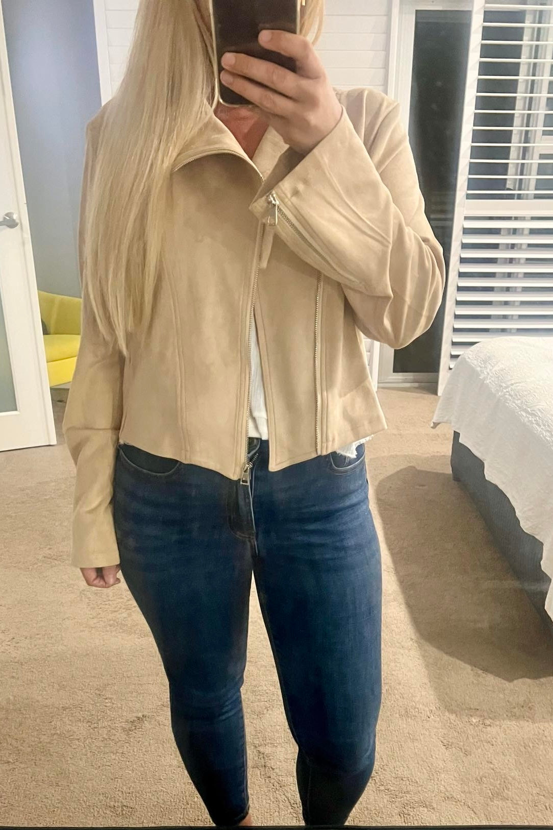 Jaase Suede Mushroom Jacket