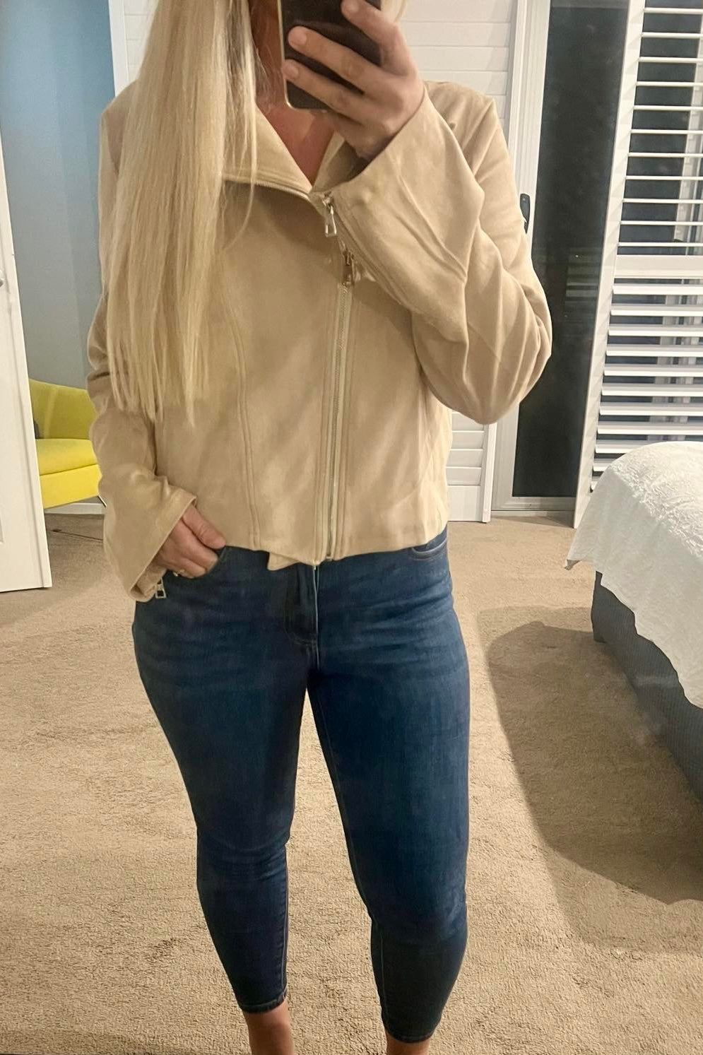 Jaase Suede Mushroom Jacket