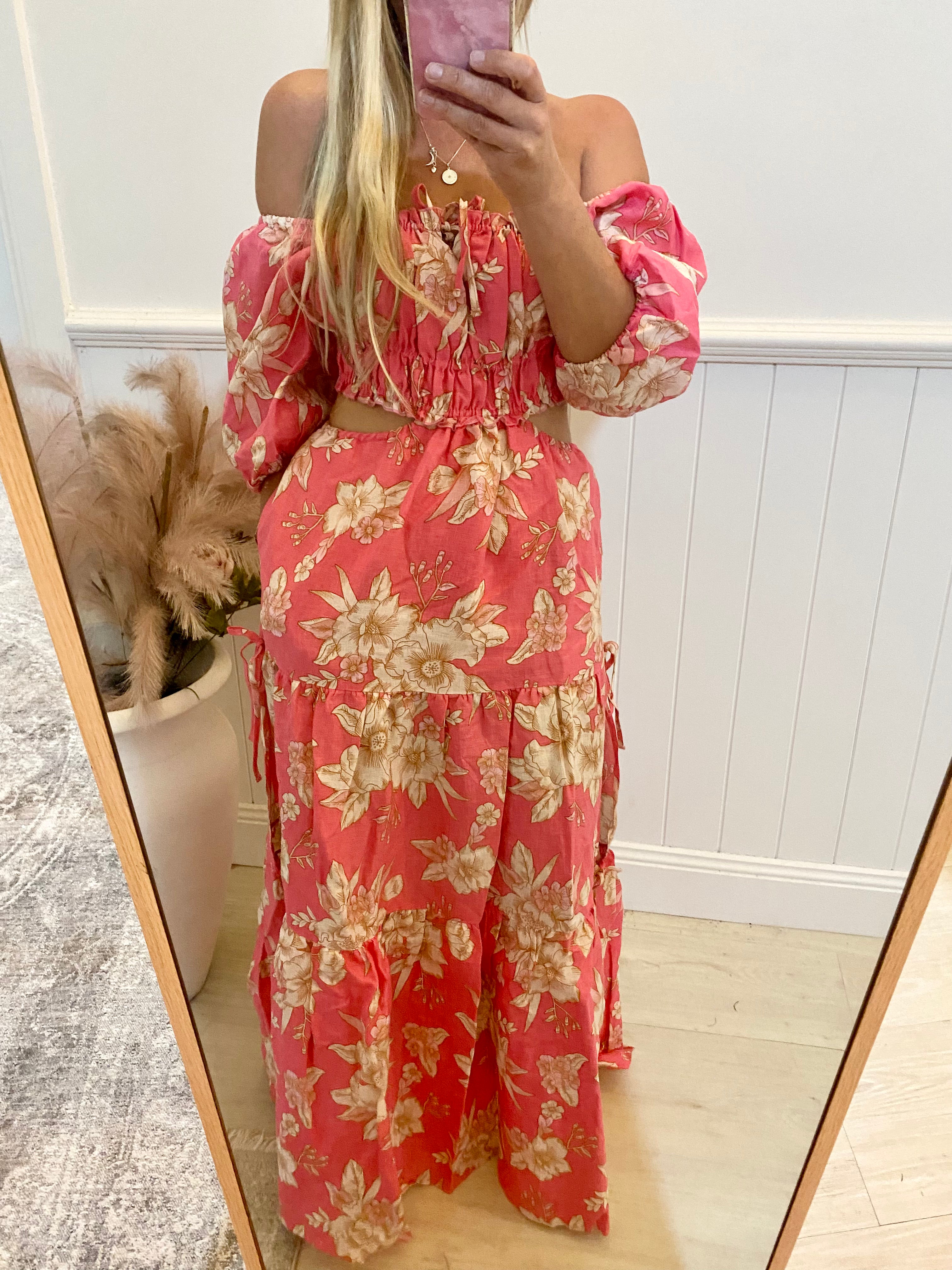 Jaase Hawaii Rose Eden Linen Maxi