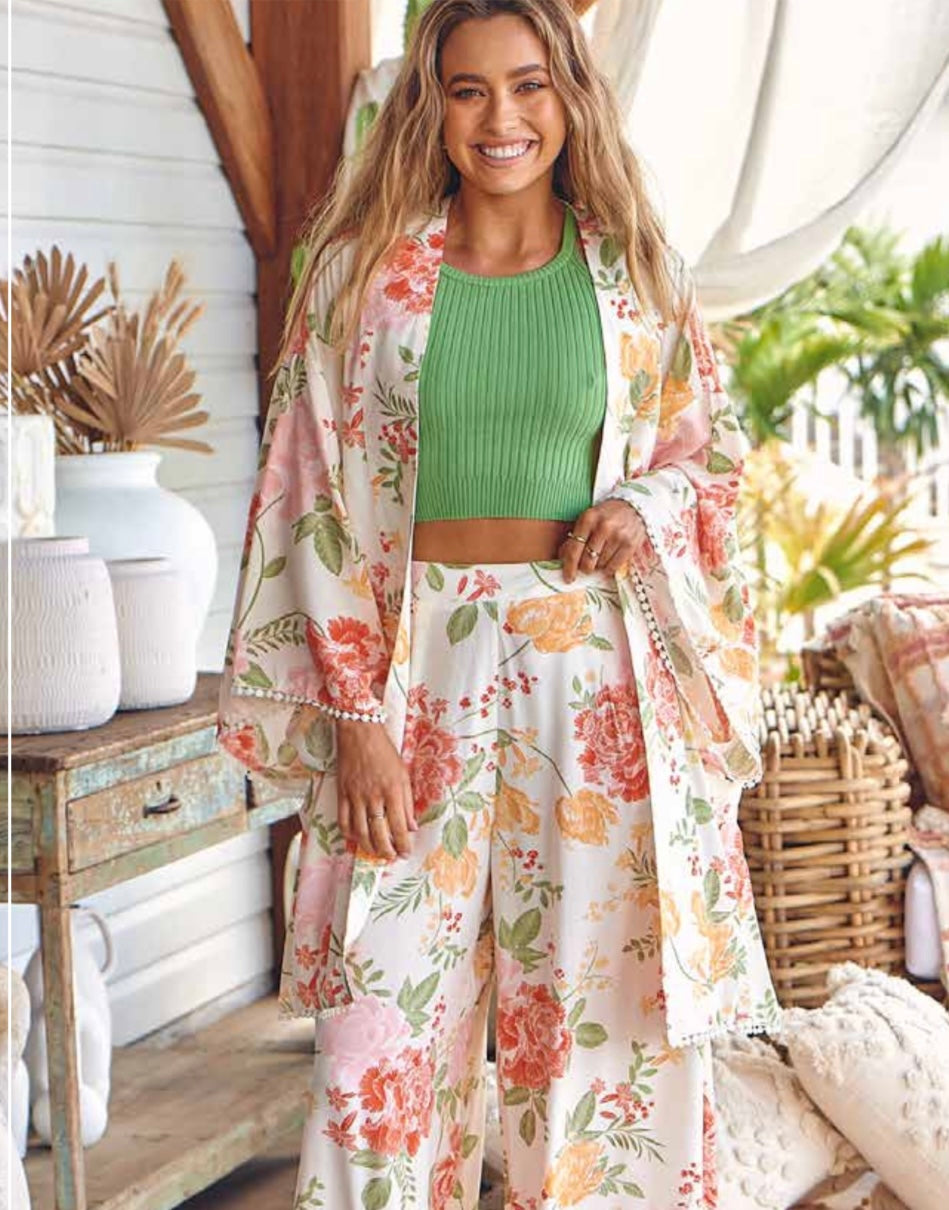 Jaase Hibiscus Pant ~ Verbena Print