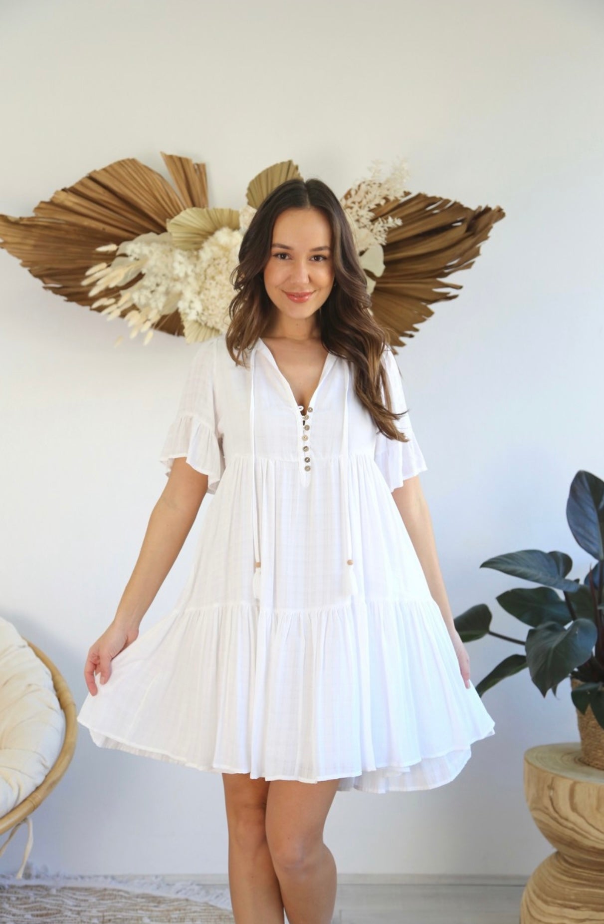 Lily White Baby Doll Dress