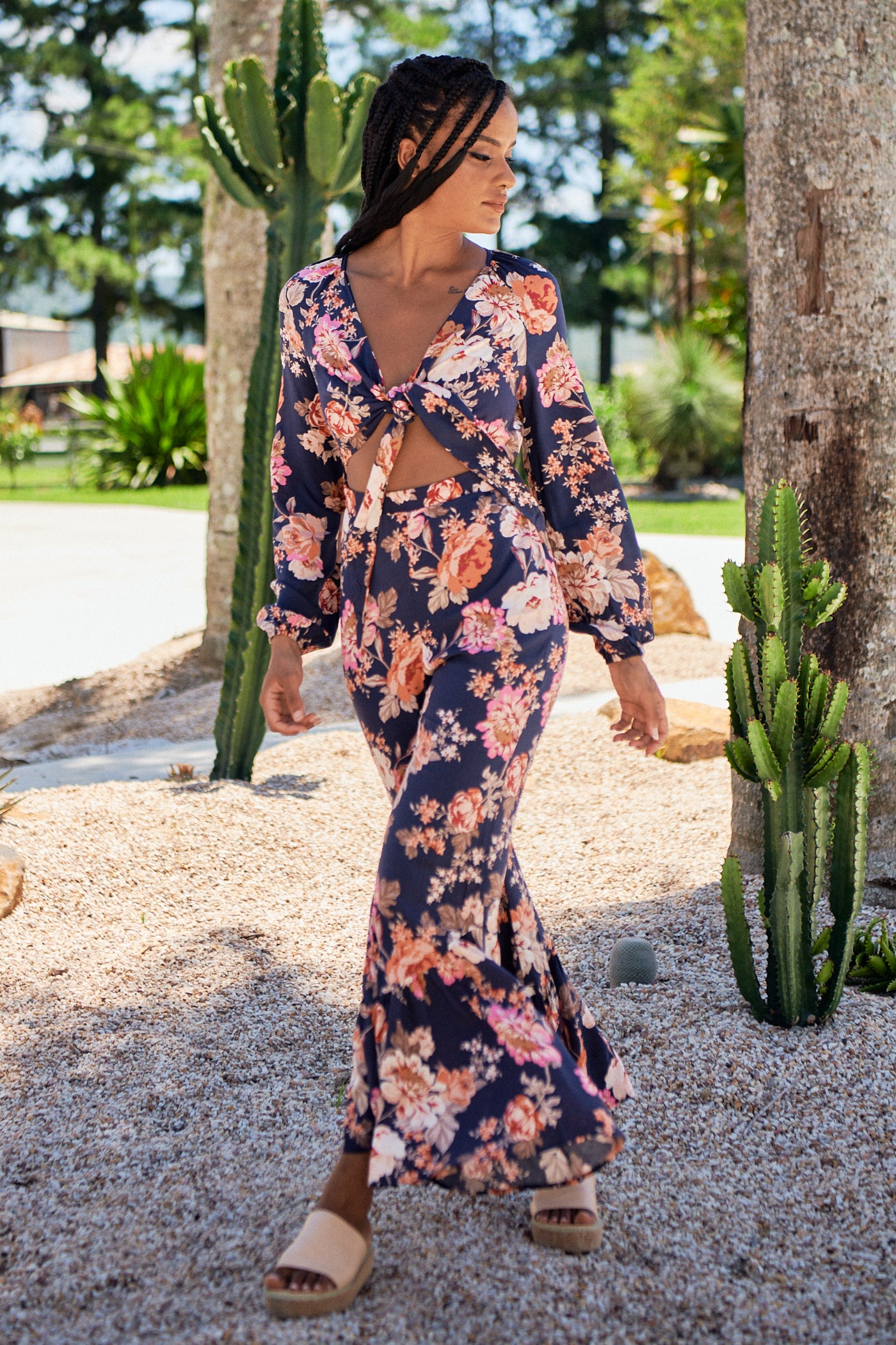 Jaase Winter Rose Navy Print Isla Jumpsuit
