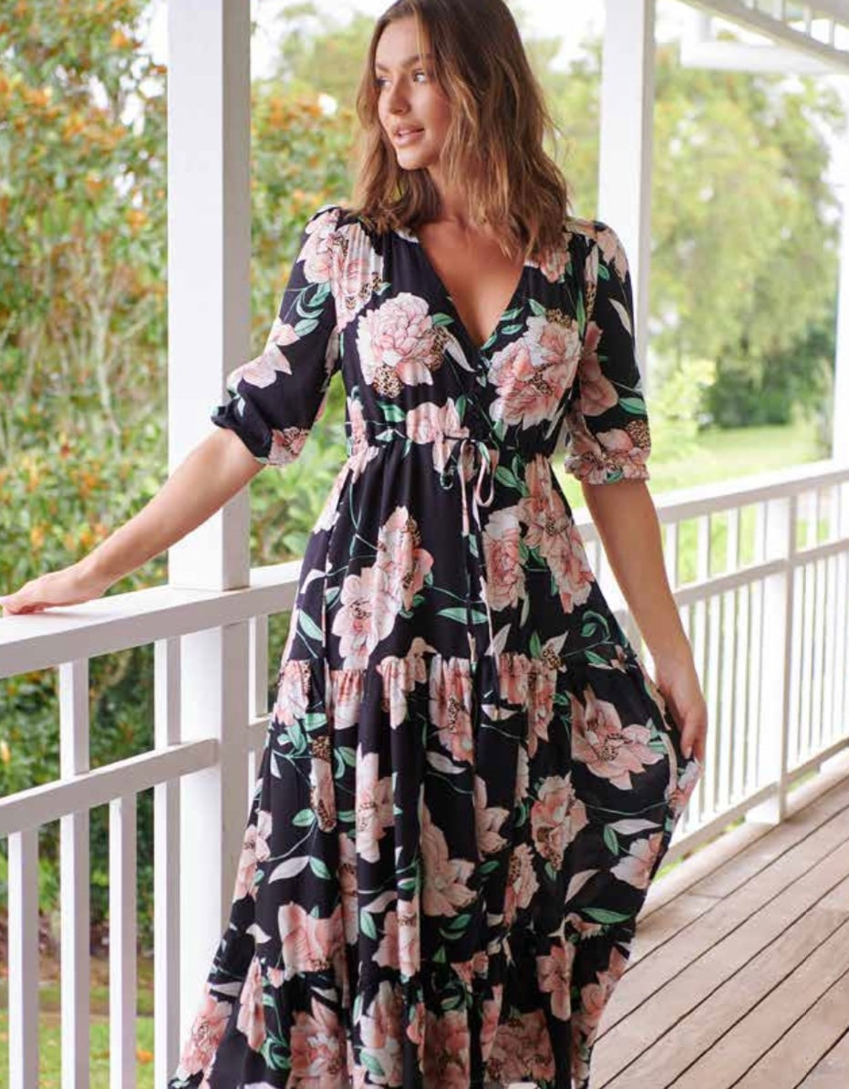 Jaase Tessa Maxi ~ Peach Wild Flower