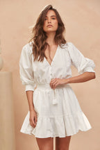 Jaase Quinn Mini Dress ~ White Cotton Candy