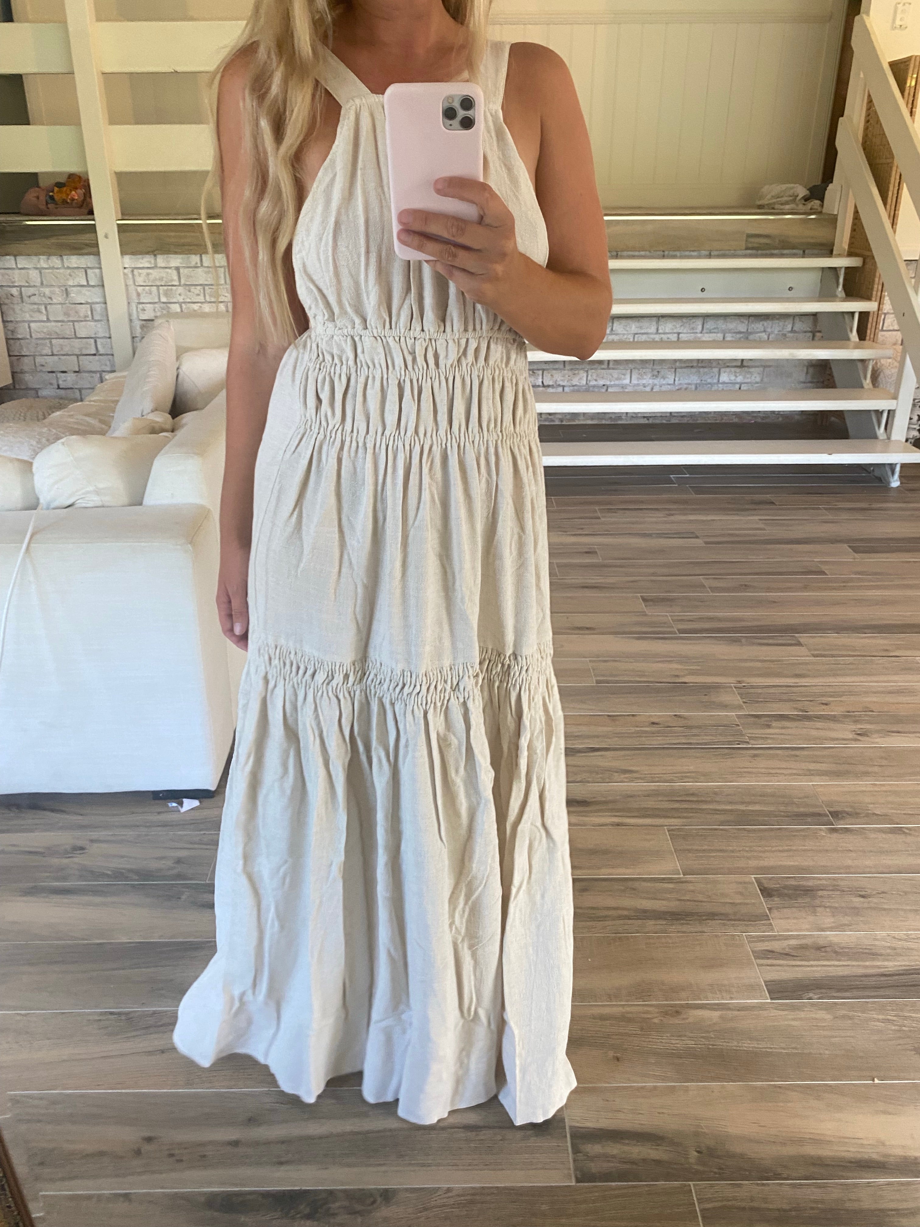Jaase Natural Oatley Print Miranda Maxi Dress