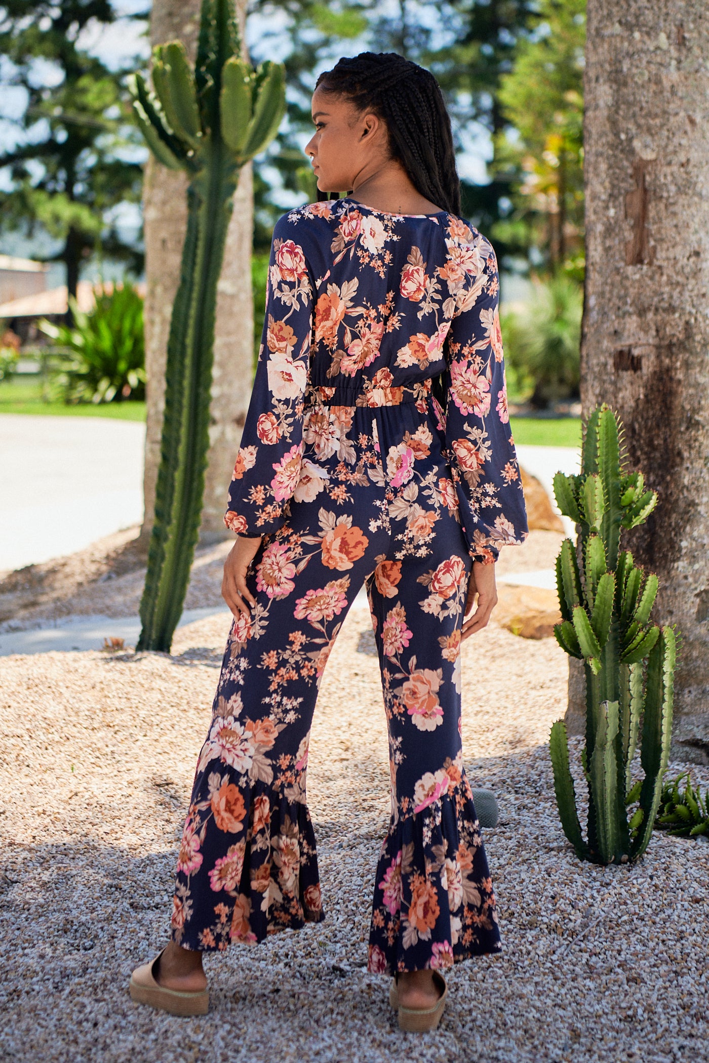 Jaase Winter Rose Navy Print Isla Jumpsuit