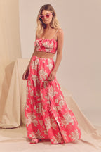 Jaase Hawaii Rose Freya Linen Skirt