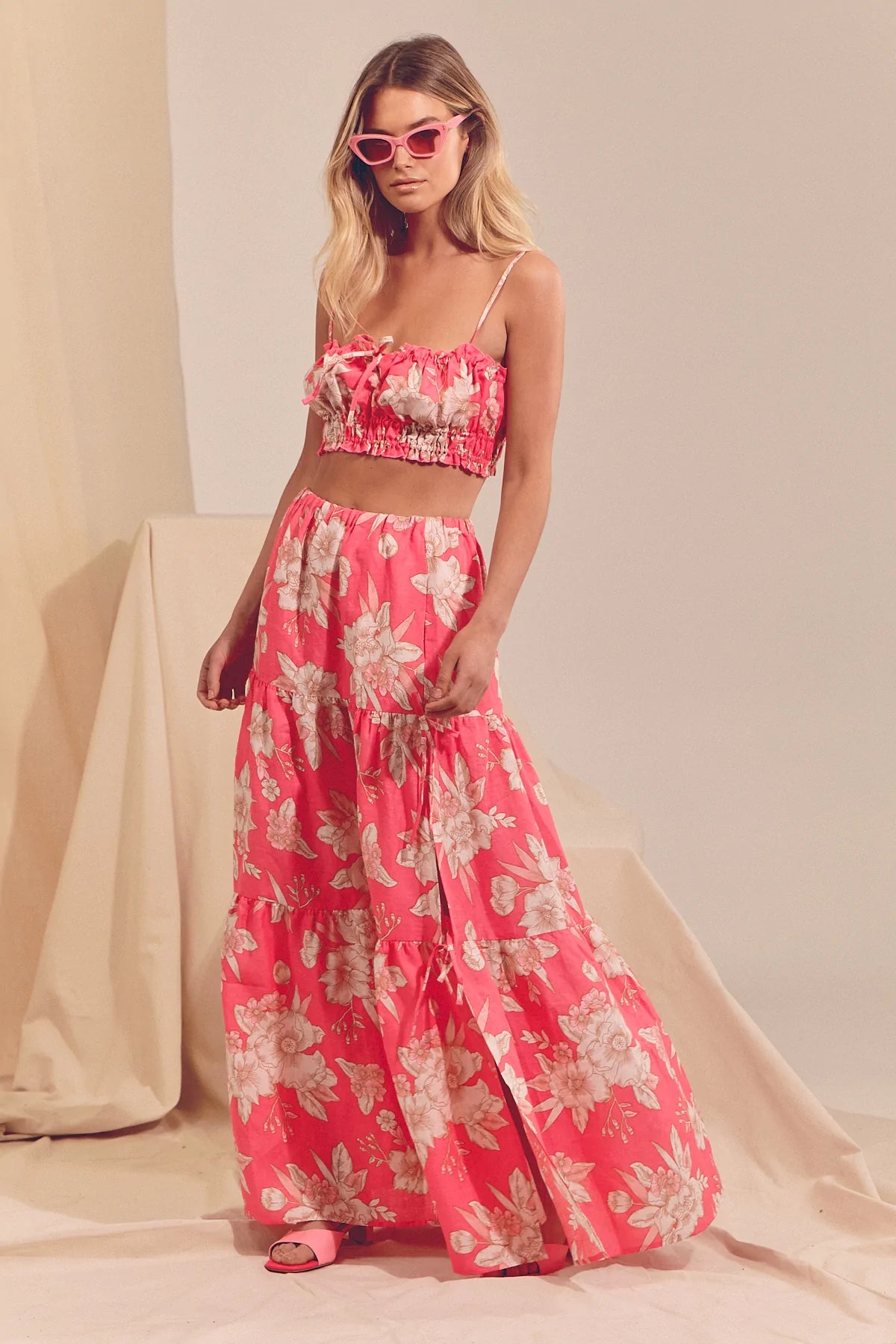 Jaase Hawaii Rose Freya Linen Skirt