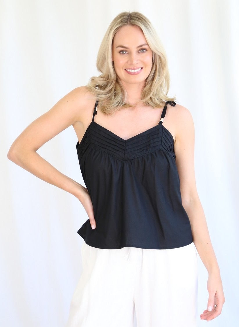 Black Linen Cami